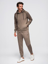 Ombre Clothing Pánska tepláková súprava mikina s kapucňou + tepláky jogger - sivohnedá V3 Z115 Ombre Clothing
