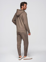 Ombre Clothing Pánska tepláková súprava mikina s kapucňou + tepláky jogger - sivohnedá V3 Z115 Ombre Clothing