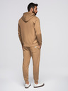 Ombre Clothing Pánska tepláková súprava mikina s kapucňou + nohavice jogger - camel V2 Z119 Ombre Clothing