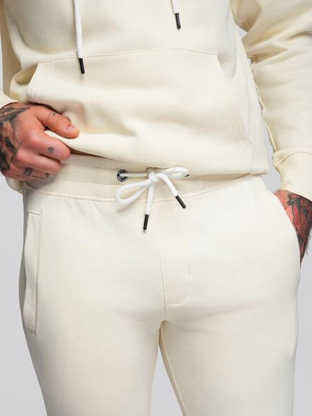 Ombre Clothing Pánska tepláková súprava mikina + nohavice regular fit - krémová V11 Z120 Ombre Clothing