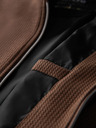 Ombre Clothing Pánska štruktúrovaná motorárska bunda so stojáčikom - hnedá V2 OM-JANP-0229 Ombre Clothing
