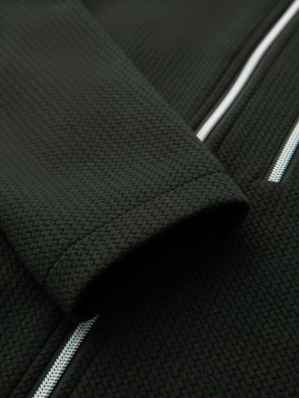 Ombre Clothing Pánska štruktúrovaná bunda so stojáčikom - tmavo zelená V3 OM-JANP-0229 Ombre Clothing