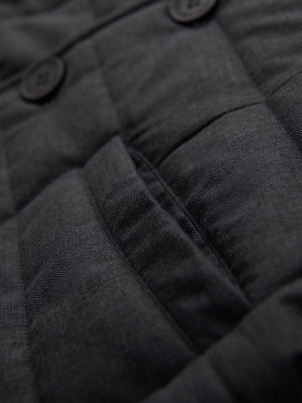 Ombre Clothing Pánska prešívaná elegantná vesta - grafitový melír V1 OM-JAVJ-0275 Ombre Clothing