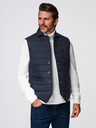 Ombre Clothing Pánska elegantná prešívaná vesta - tmavo modrý melanž V3 OM-JAVJ-0275 Ombre Clothing