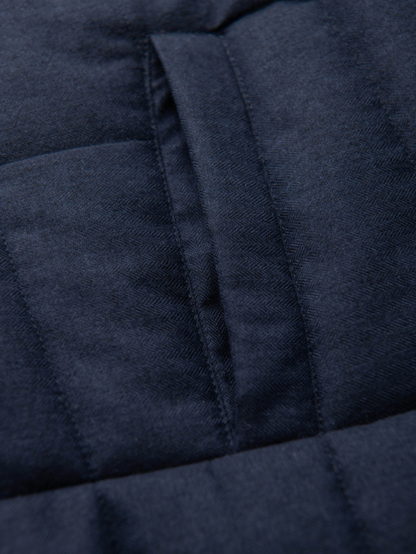 Ombre Clothing Pánska elegantná prešívaná vesta - tmavo modrý melanž V3 OM-JAVJ-0275 Ombre Clothing