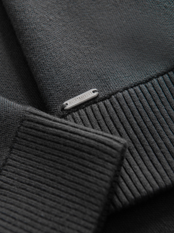 Ombre Clothing Pánsky sveter na zips - grafitový V2 OM-SWZS-0146 Ombre Clothing