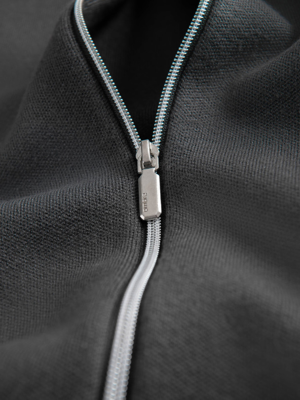 Ombre Clothing Pánsky sveter na zips - grafitový V2 OM-SWZS-0146 Ombre Clothing