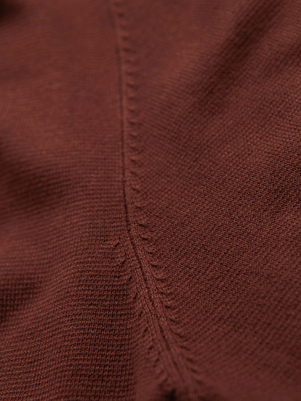 Ombre Clothing Pánsky sveter s okrúhlym výstrihom z elastického úpletu v klasickej väzbe - burgundský V4 OM-SWSW-0183 Ombre Clothing