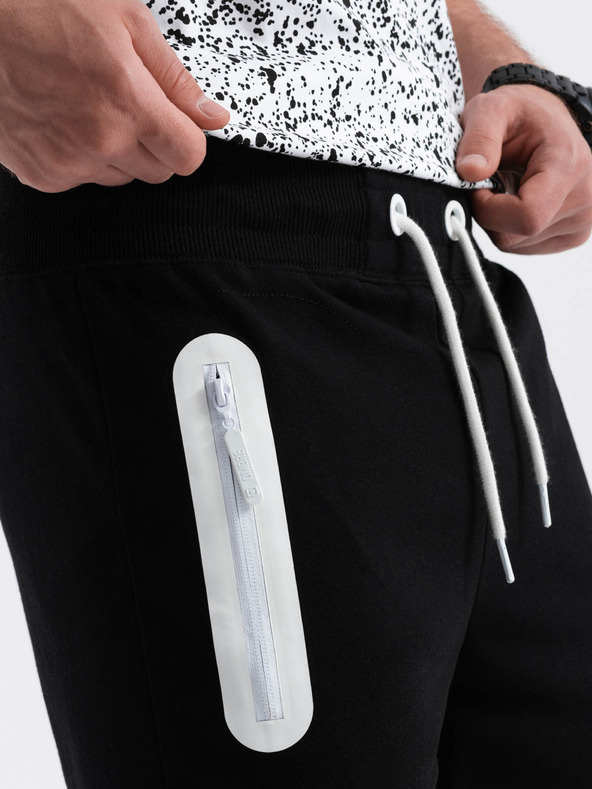 Ombre Clothing Pánske teplákové šortky - čierna V3 W239 Ombre Clothing