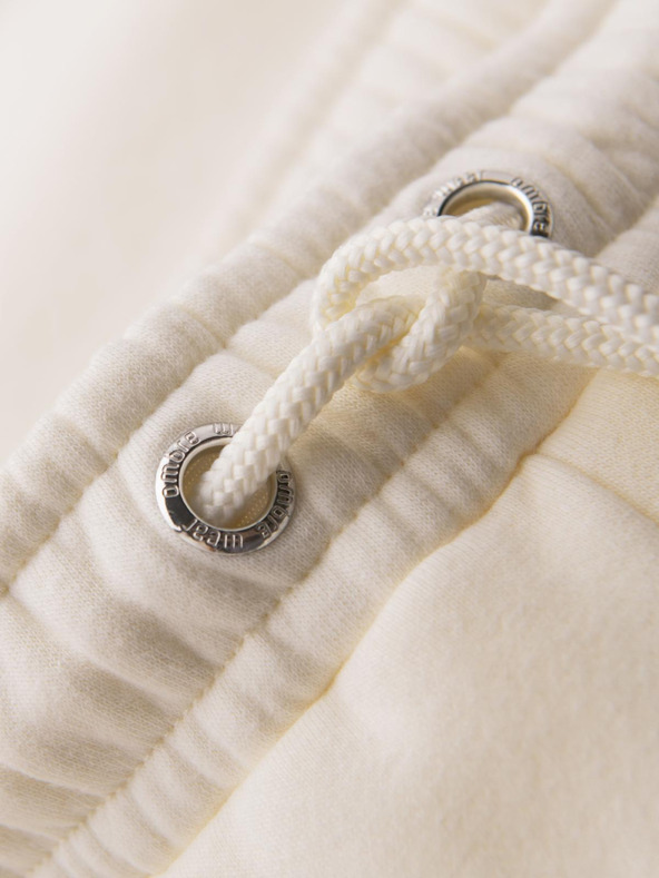 Ombre Clothing Unisex teplákové šortky s rebrovaným pásom - krémové V2 OU-SRBC-0101 Ombre Clothing