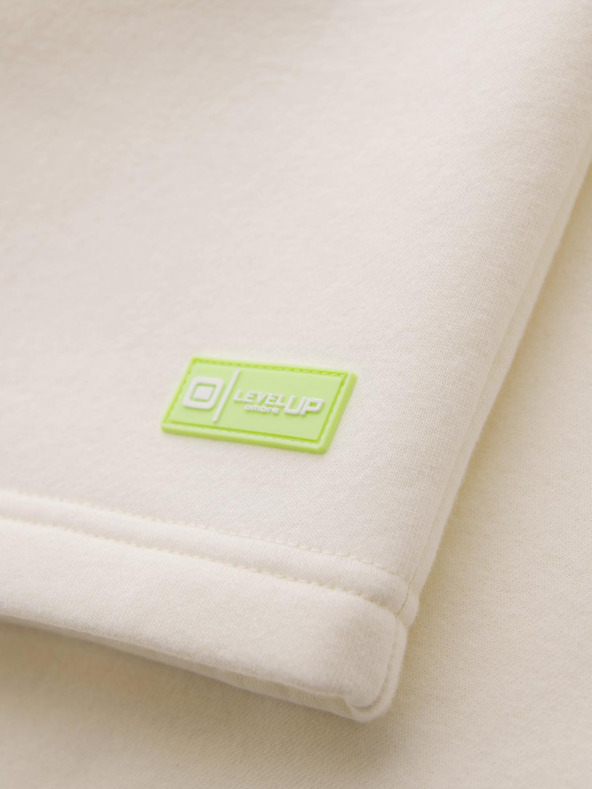 Ombre Clothing Unisex teplákové šortky s rebrovaným pásom - krémové V2 OU-SRBC-0101 Ombre Clothing