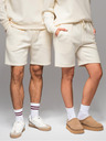 Ombre Clothing Unisex teplákové šortky s rebrovaným pásom - krémové V2 OU-SRBC-0101 Ombre Clothing