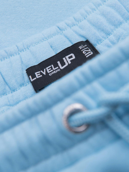 Ombre Clothing Unisex teplákové šortky s rebrovaným pásom - modré V8 OU-SRBC-0101 Ombre Clothing