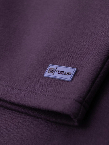 Ombre Clothing Unisex teplákové šortky so ťahacím šnúrkom v pase - fialové V13 OU-SRBC-0101 Ombre Clothing