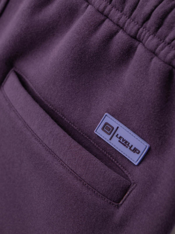 Ombre Clothing Unisex teplákové šortky so ťahacím šnúrkom v pase - fialové V13 OU-SRBC-0101 Ombre Clothing