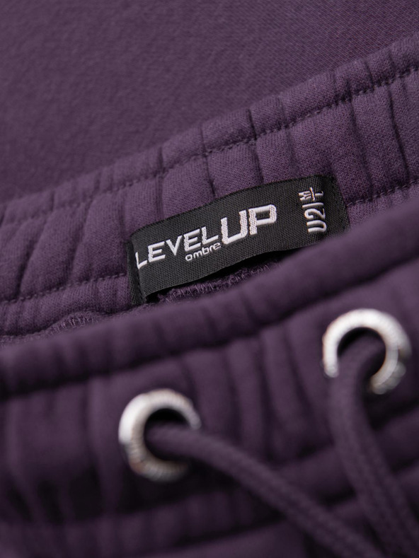 Ombre Clothing Unisex teplákové šortky so ťahacím šnúrkom v pase - fialové V13 OU-SRBC-0101 Ombre Clothing