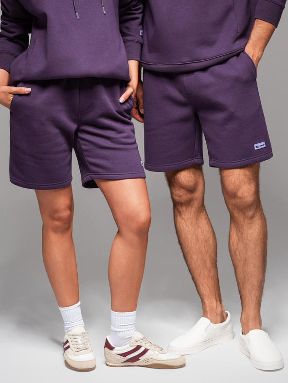 Ombre Clothing Unisex teplákové šortky so ťahacím šnúrkom v pase - fialové V13 OU-SRBC-0101 Ombre Clothing