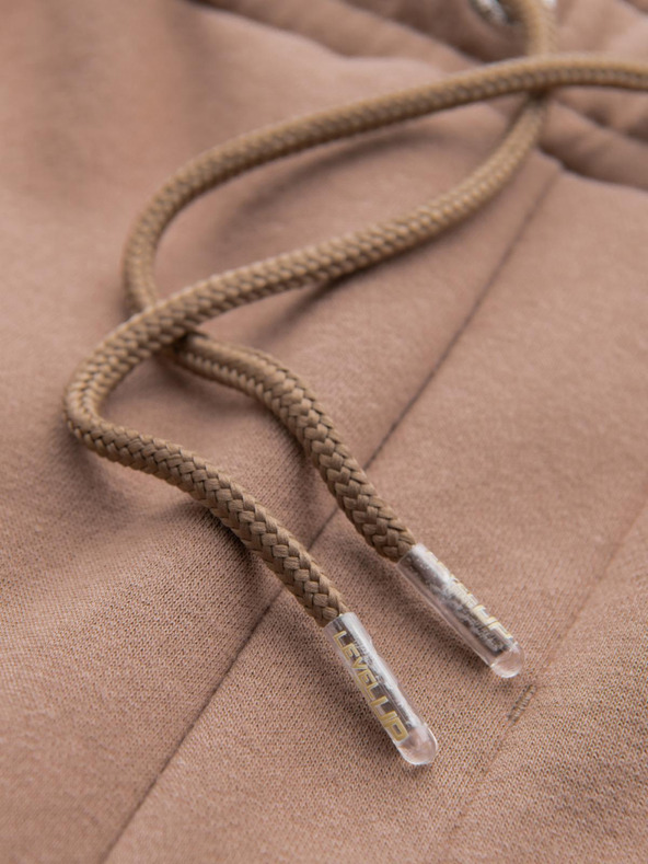 Ombre Clothing Unisex teplákové šortky s rebrovaným pásom - hnedé V16 OU-SRBC-0101 Ombre Clothing