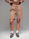 Ombre Clothing Unisex teplákové šortky s rebrovaným pásom - hnedé V16 OU-SRBC-0101 Ombre Clothing