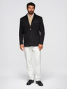 Ombre Clothing Pánska pletená bunda v fitted strihom - čierna V5 OM-BLZB-0100 Ombre Clothing