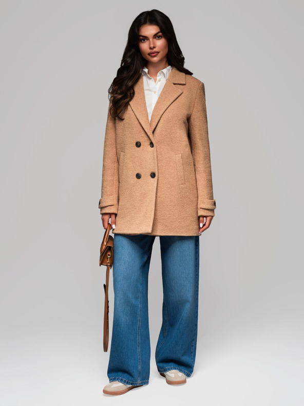 Edoti Módny dámsky kabát CLR041 - hnedý EDOTI