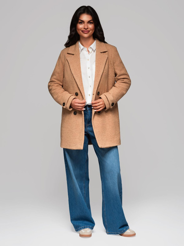 Edoti Módny dámsky kabát CLR041 - hnedý EDOTI