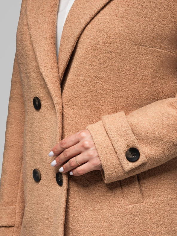 Edoti Módny dámsky kabát CLR041 - hnedý EDOTI