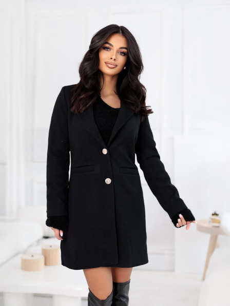 Edoti Módny dámsky kabát CLR042 - čierny EDOTI