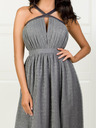 Edoti Dámske maxi šaty na úzke ramienka so zabudovaným výstriihom INGI DLR201 - sivé EDOTI