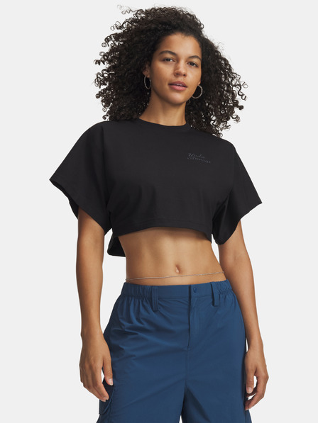 Under Armour Dámske tričko Under Armour Cropped Script SS Tee-BLK