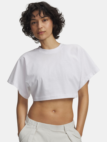 Under Armour Dámske tričko Under Armour Cropped Script SS Tee-WHT