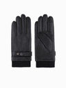 Ombre Clothing Pánske dotyková kožené rukavice - čierne V1 OM-ACGL-0128 Ombre Clothing