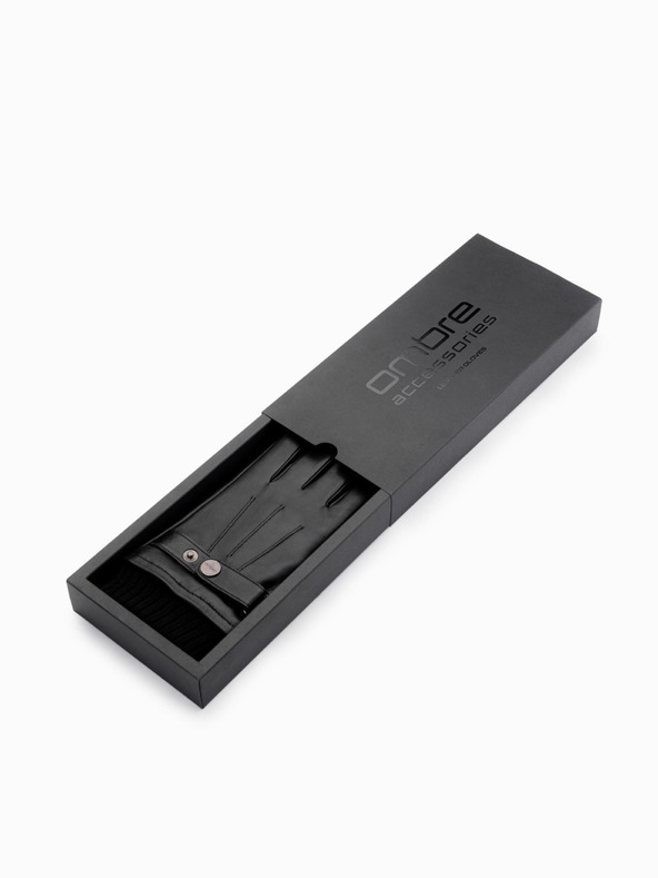 Ombre Clothing Pánske dotyková kožené rukavice - čierne V1 OM-ACGL-0128 Ombre Clothing