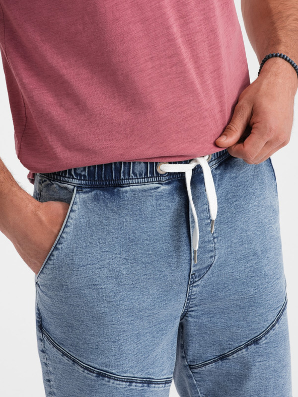 Ombre Clothing Svetlomodré pánske džínsové šortky Ombre Clothing W361