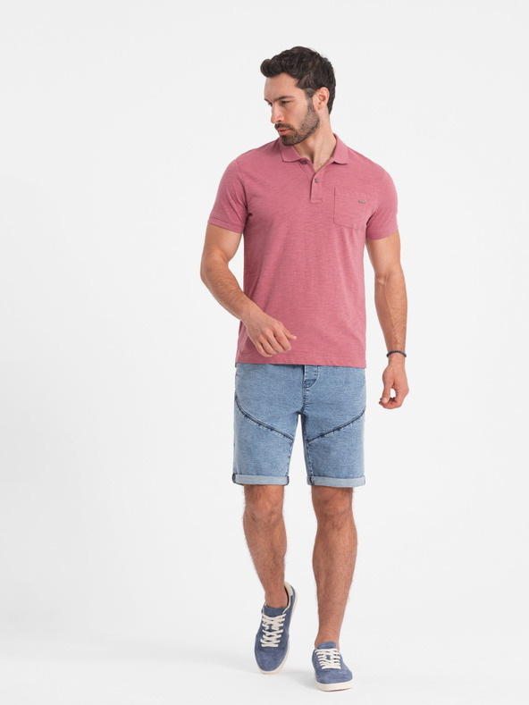 Ombre Clothing Svetlomodré pánske džínsové šortky Ombre Clothing W361