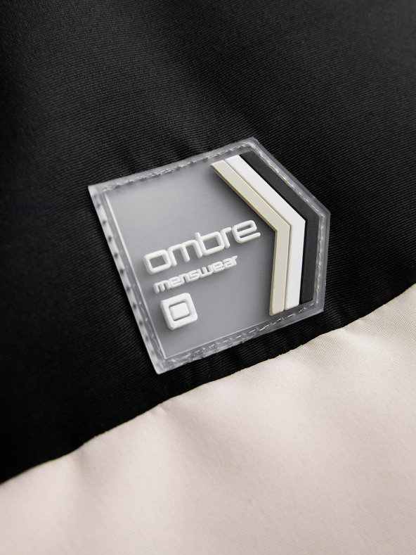 Ombre Clothing Čierno-béžová pánska prešívaná vesta Ombre Clothing