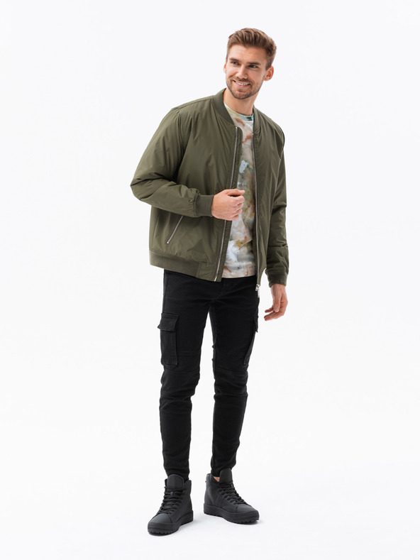 Ombre Clothing Khaki pánska prechodná bunda Ombre Clothing C538