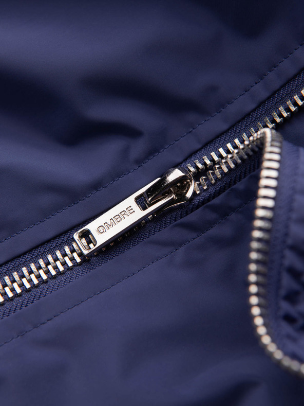 Ombre Clothing Pánska jarná bunda Bomber C439 - námornícka