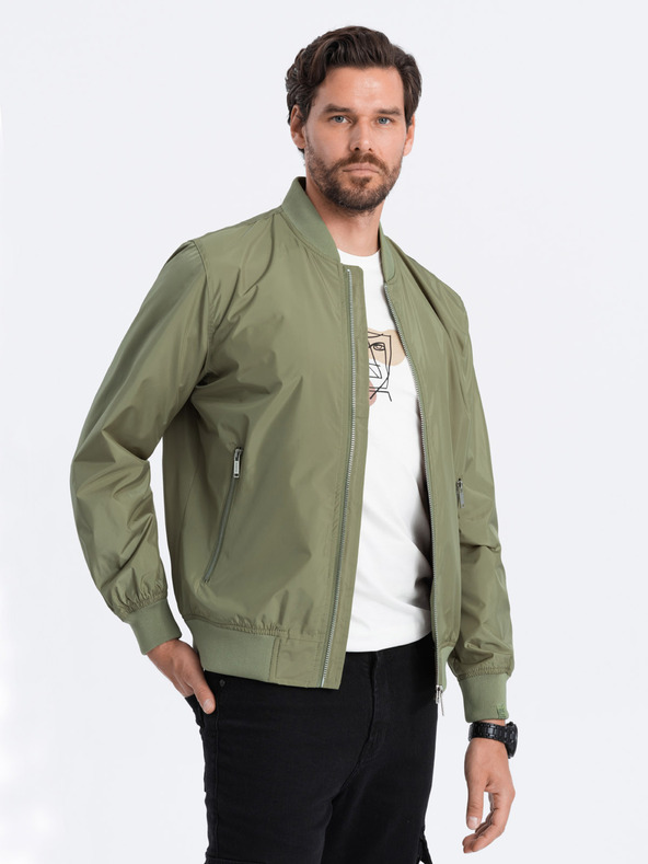 Ombre Clothing Khaki pánska ľahká bunda C439