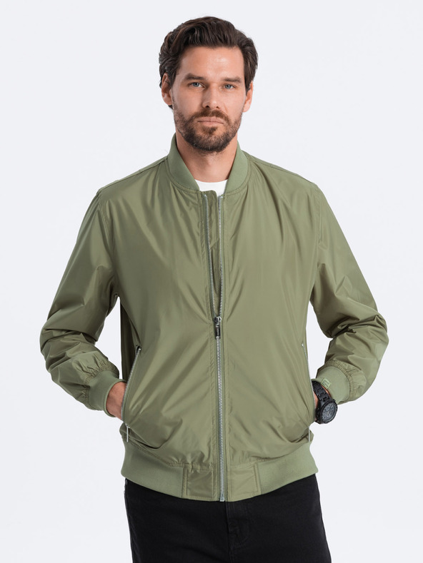 Ombre Clothing Khaki pánska ľahká bunda C439