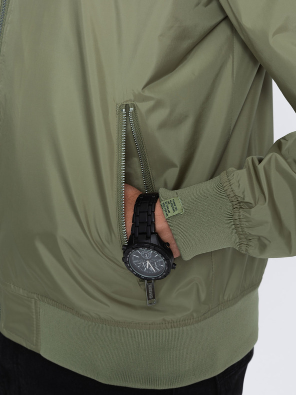 Ombre Clothing Khaki pánska ľahká bunda C439