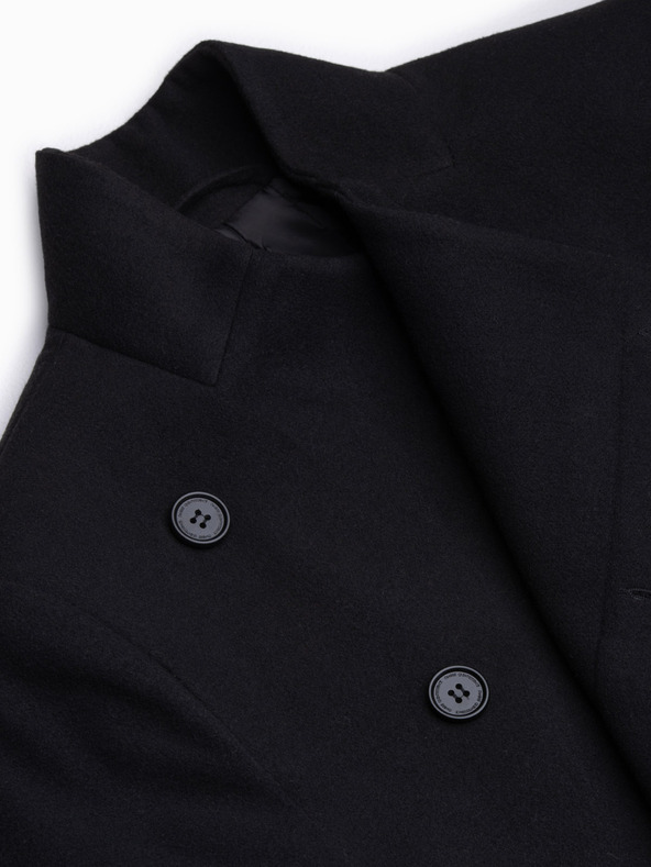 Ombre Clothing Čierny pánsky kabát C501
