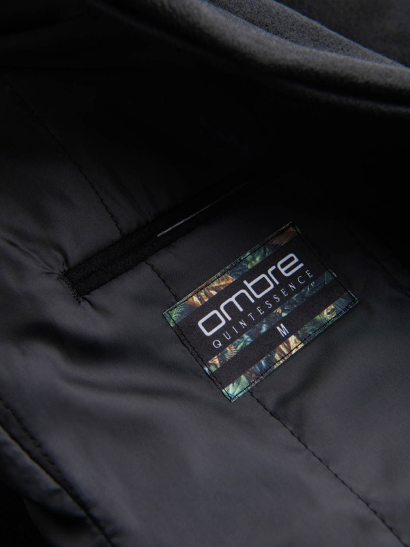 Ombre Clothing Čierny pánsky kabát C501