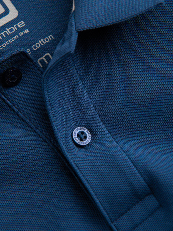 Ombre Clothing Tmavomodrá pánska základná polokošeľa Ombre Oblečenie