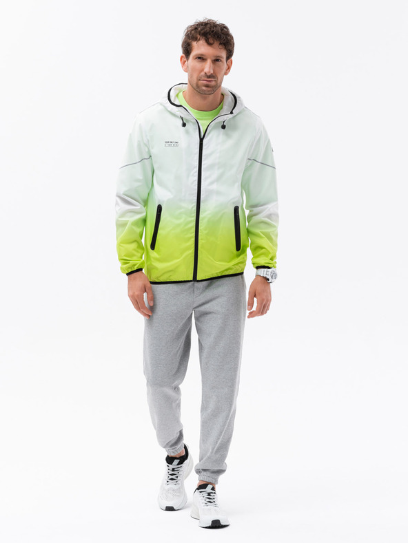 Ombre Clothing Zeleno-biela pánska bunda Ombre Clothing