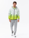 Ombre Clothing Zeleno-biela pánska bunda Ombre Clothing