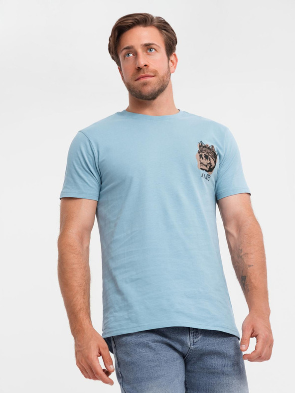 Ombre Clothing Svetlomodré pánske tričko Ombre Oblečenie