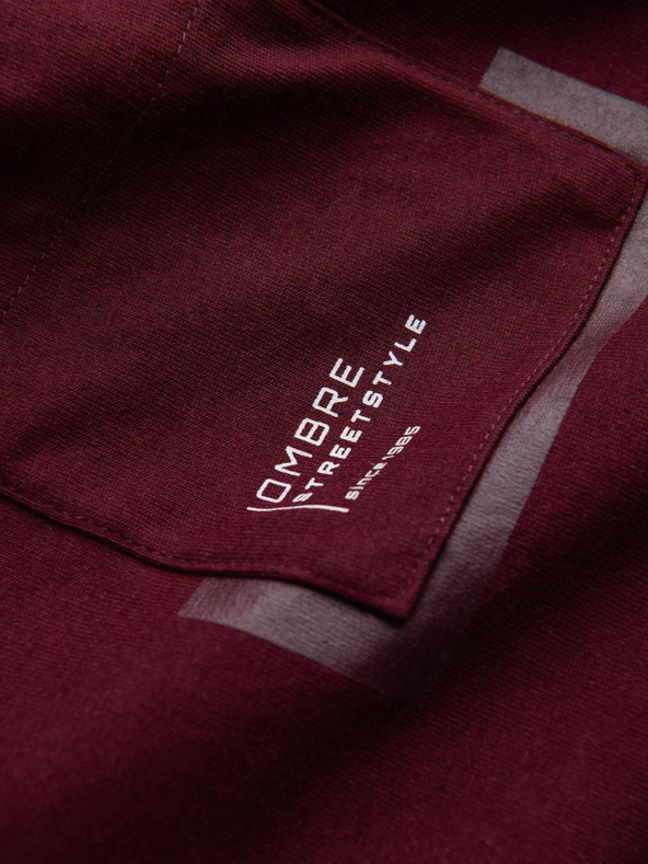 Ombre Clothing Vínová pánska košeľa Ombre Oblečenie