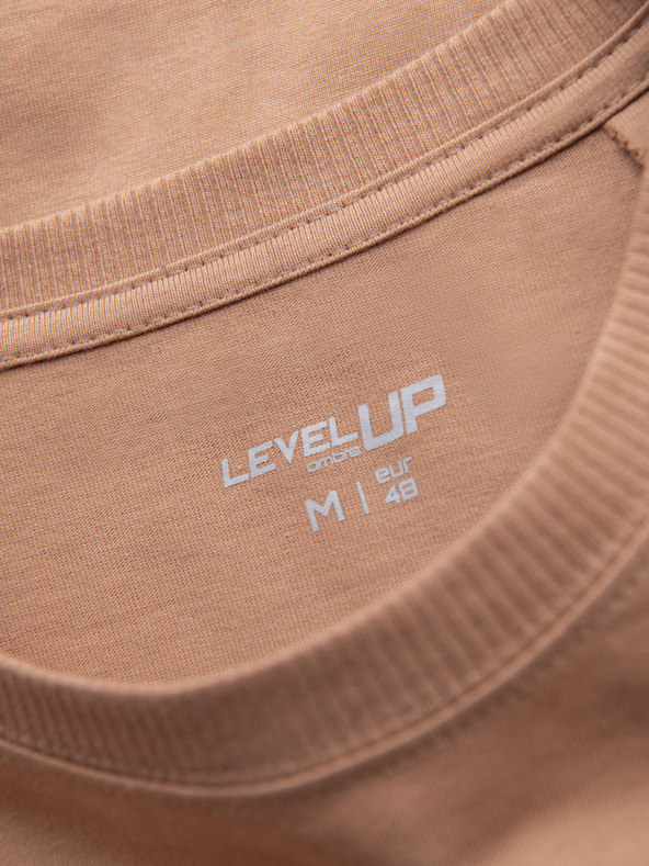 Ombre Clothing Svetlohnedé pánske tričko Ombre Oblečenie