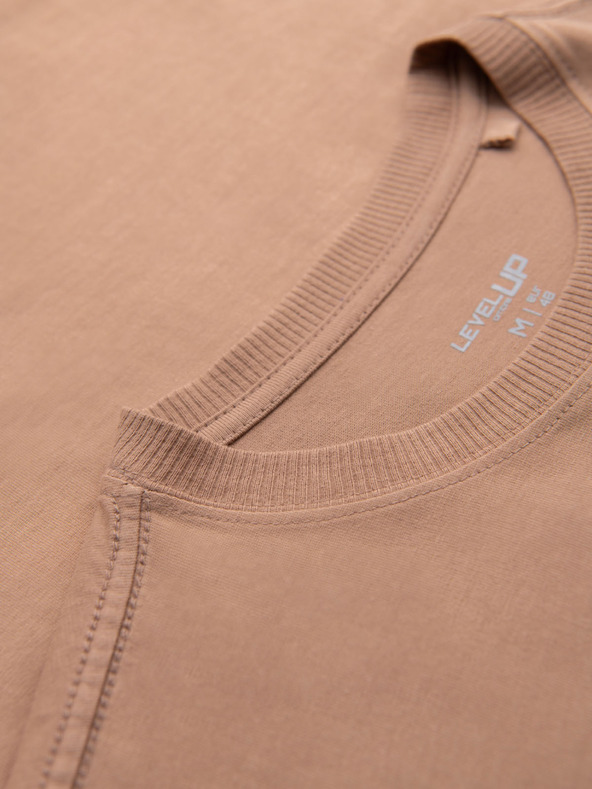 Ombre Clothing Svetlohnedé pánske tričko Ombre Oblečenie